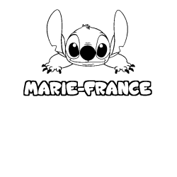 Coloring page first name MARIE-FRANCE - Stitch background