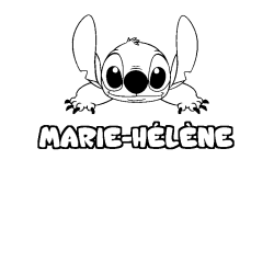 Coloring page first name MARIE-HÉLÈNE - Stitch background