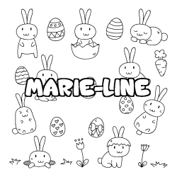 Coloring page first name MARIE-LINE - Easter background