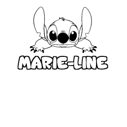 Coloring page first name MARIE-LINE - Stitch background