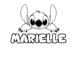 Coloring page first name MARIELLE - Stitch background
