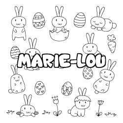 Coloring page first name MARIE-LOU - Easter background