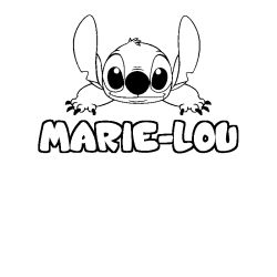 Coloring page first name MARIE-LOU - Stitch background