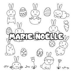 Coloring page first name MARIE-NOËLLE - Easter background