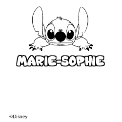 Coloring page first name MARIE-SOPHIE - Stitch background