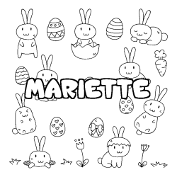 Coloring page first name MARIETTE - Easter background