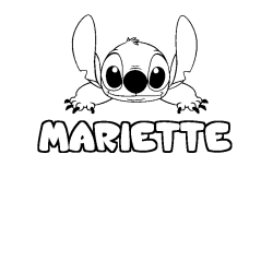 Coloring page first name MARIETTE - Stitch background
