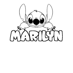 Coloring page first name MARILYN - Stitch background