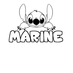 Coloring page first name MARINE - Stitch background