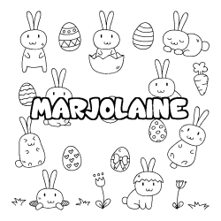 Coloring page first name MARJOLAINE - Easter background