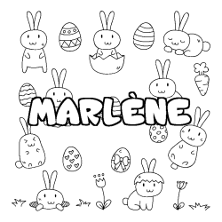 Coloring page first name MARLÈNE - Easter background