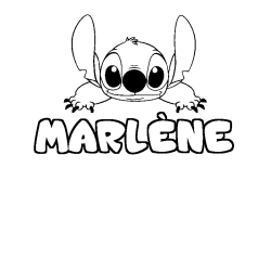 Coloring page first name MARLÈNE - Stitch background