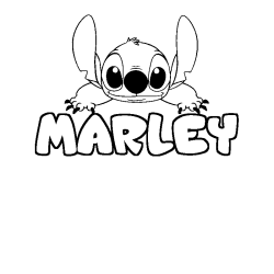 Coloring page first name MARLEY - Stitch background