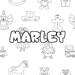Coloring page first name MARLEY - Toys background