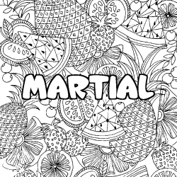 MARTIAL - Fruits mandala background coloring