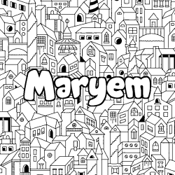 Coloring page first name Maryem - City background