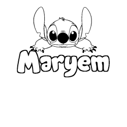 Coloring page first name Maryem - Stitch background