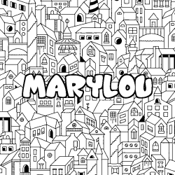 Coloring page first name MARYLOU - City background