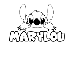 Coloring page first name MARYLOU - Stitch background