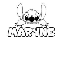 Coloring page first name MARYNE - Stitch background