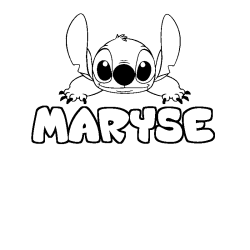 Coloring page first name MARYSE - Stitch background