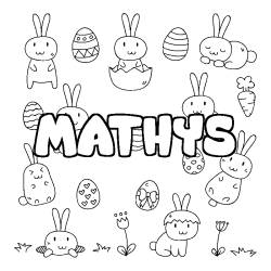 Coloring page first name MATHYS - Easter background