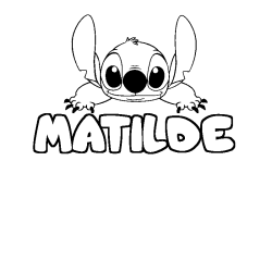 Coloring page first name MATILDE - Stitch background