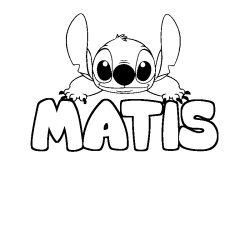 Coloring page first name MATIS - Stitch background