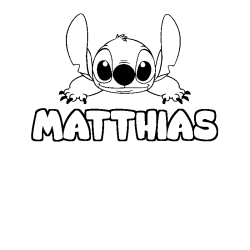 Coloring page first name MATTHIAS - Stitch background