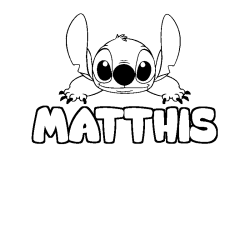 Coloring page first name MATTHIS - Stitch background