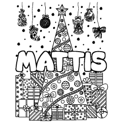 MATTIS - Christmas tree and presents background coloring