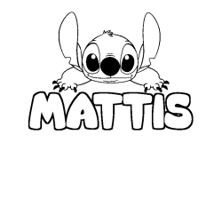 Coloring page first name MATTIS - Stitch background