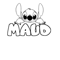 Coloring page first name MAUD - Stitch background