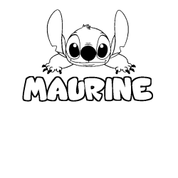 Coloring page first name MAURINE - Stitch background