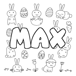 Coloring page first name MAX - Easter background
