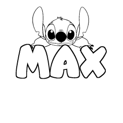Coloring page first name MAX - Stitch background