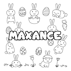 Coloring page first name MAXANCE - Easter background