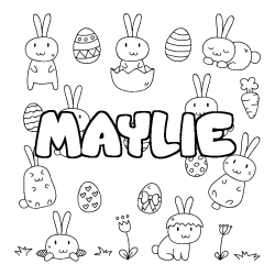 Coloring page first name MAYLIE - Easter background