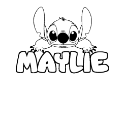 Coloring page first name MAYLIE - Stitch background