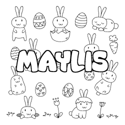 Coloring page first name MAYLIS - Easter background