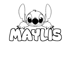 Coloring page first name MAYLIS - Stitch background