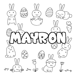 Coloring page first name MAYRON - Easter background