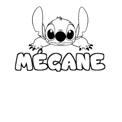 Coloring page first name MÉGANE - Stitch background
