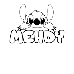 Coloring page first name MEHDY - Stitch background