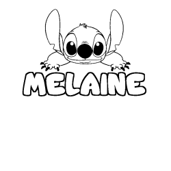 Coloring page first name MELAINE - Stitch background