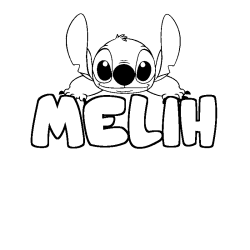 Coloring page first name MELIH - Stitch background