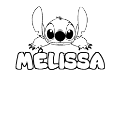 Coloring page first name MÉLISSA - Stitch background