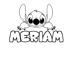 Coloring page first name MERIAM - Stitch background
