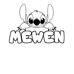 Coloring page first name MEWEN - Stitch background