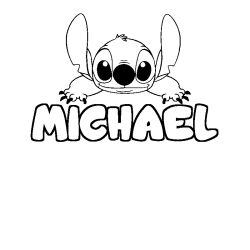 Coloring page first name MICHAEL - Stitch background